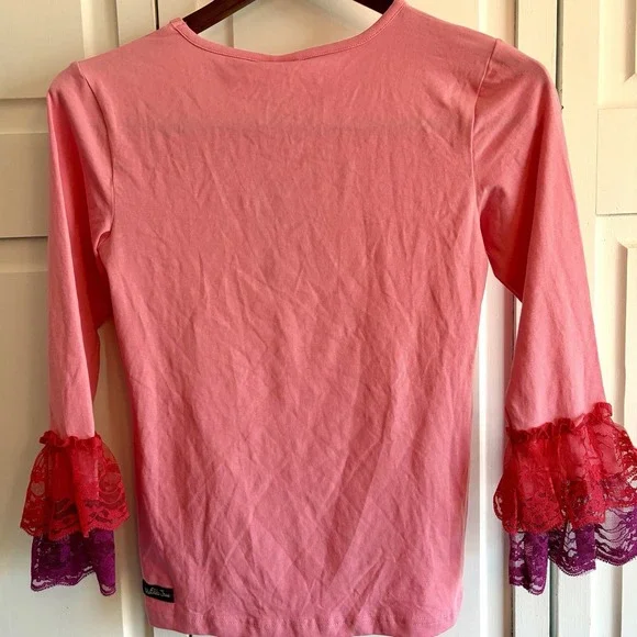 Matilda Jane Pink Radiant Lace Sleeve Top Paint by Numbers Girls 14 NEW WITH TAG - Picture 6 of 14